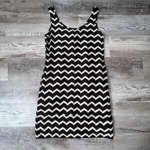 Rag & Bone Black White Chevron Tank Dress 100% Silk Size S Made in USA